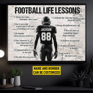 Gift For American Football Lover - Personalized American Football Life Lessons Poster