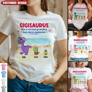 Grandmasaurus And Kids Summer Personalized T-Shirt