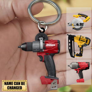 Personalized Power Tool Acrylic Keychain