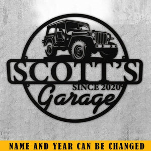 Personalized Car Garage Custom Name Metal Sign