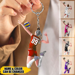 Personalized Volleyball Acrylic Keychain, Gift For Volleyball Players