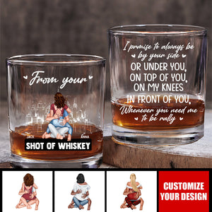 Promise To Always Be By Your Side - Personalized Whiskey Glass, Gifts For Couple