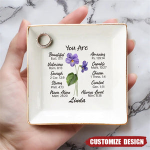 A Friend Is Like A Flower - Bestie Personalized Custom Jewelry Dish - Gift For Best Friends, BFF, Sisters