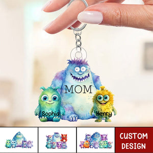 Personalized Keychain - Halloween Gift For Mom- Grandma Of The Little Monster