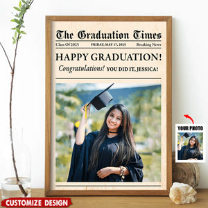 Newspaper Graduation 2025 - Personalized Graduation Poster