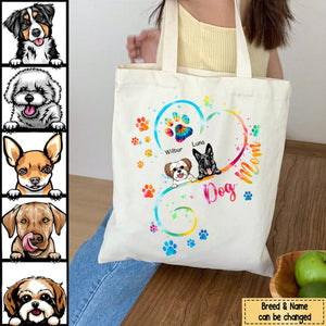 Dog Mom Heart Line Personalized Bag