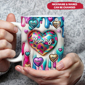 Personalized Sweet Heart Grandma Mom Kids Mug