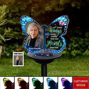 Custom Photo Your Wings Were Ready - Personalized Custom Solar Light