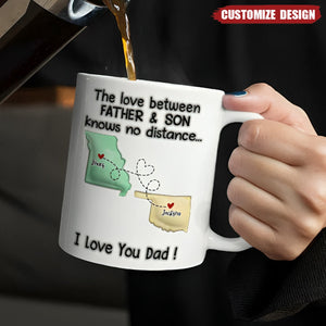 The Love Between Father & Daughter Knows No Distance - 3D Inflated Effect Printed Mug, Personalized White Edge-to-Edge Mug