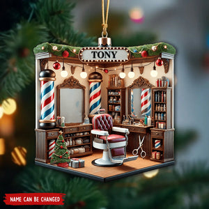 Personalized Barber Shop Christmas Ornament - 2024 New Release