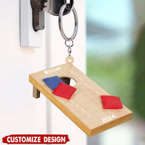 Personalized Cornhole Keychain - 2024 New Release