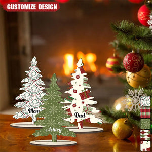 Decorative Christmas Tree Family Personalized Freestanding Christmas Table Place Name