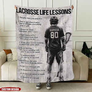 Personalized Motivational Lacrosse Boy Blanket Gift For Lacrosse Lovers