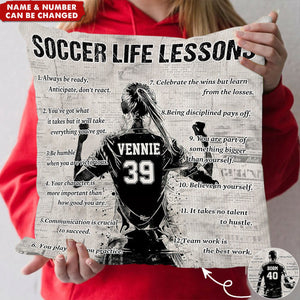 Personalized Soccer Life Lessons Pillow-Gift For Soccer Lovers