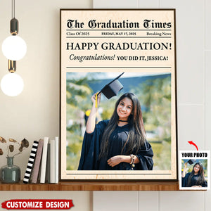 Newspaper Graduation 2025 - Personalized Graduation Poster