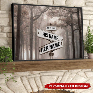 Street Sign Wall Art-Personalized Poster-Gift For Couple