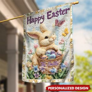 Happy Easter-Personalized Family House Flag