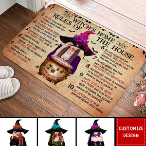 Witch's Home Rules Of The House Area Rug Carpet - Personalized Halloween Doormat