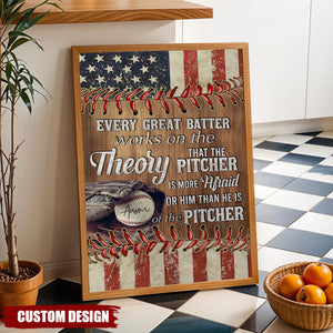 Every Great Batter Works On The Theory-Personalized Baseball Poster-Gift For Baseball Lovers