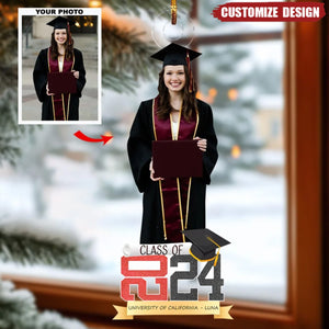 Personalized Photo Acrylic Ornament - Class Of 2024 Graduation Gift