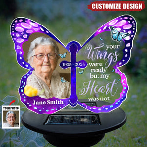 Custom Photo Your Wings Were Ready - Personalized Custom Solar Light