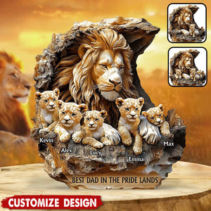 Papa Lion - Personalized Father Custom Shaped Acrylic Plaque