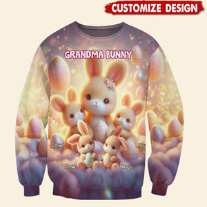 Grandma Bunny Personalized Easter Sweatshirt Hoodie - Gift For Grandma