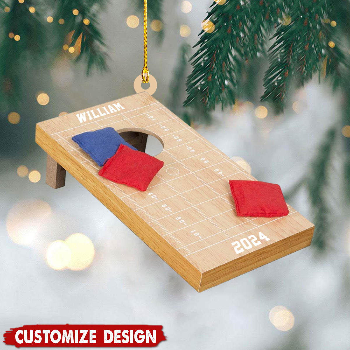 Personalized Cornhole Ornament - 2024 New Release