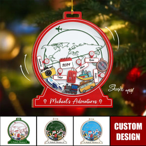 Personalized Travel Adventure Ornament - Gifts For Traveler