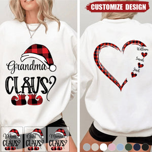 Personalized Nana Claus Christmas And Kids Sweatshirt