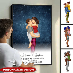 Kissing The Night We Met-Personalized Poster-Gift For Couple