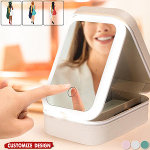 Behind You All Memories - Personalized Makeup Box With LED Mirror