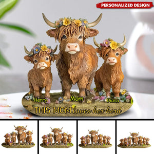 This Mom Loves Her Herd Highland Cow-Personalized Acrylic Plaque