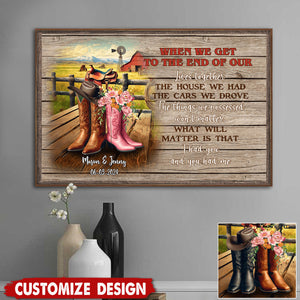 Cowboy Boots On Western - Personalized Cowboy Couple Poster