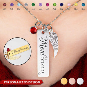 Personalized Memorial Birthstone Necklace-Gift For Mom/Grandma