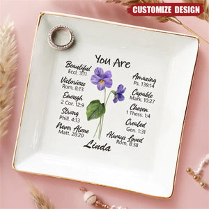 A Friend Is Like A Flower - Bestie Personalized Custom Jewelry Dish - Gift For Best Friends, BFF, Sisters