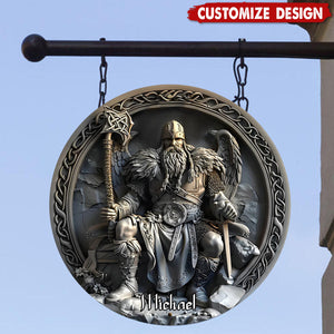 Personalized Viking Round Metal Sign Gifts for Viking Lovers