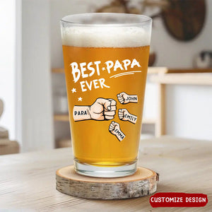 The Best Dad Ever - Personalized Beer Glass - Gift For Dad, Father, Grandfather