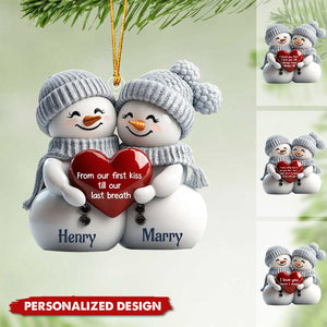 2024 New Release Couple Snowman Christmas - Personalized Acrylic Ornament