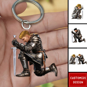 Personalized Warrior Of God Keychain