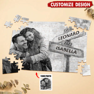 Custom Photo Couple I Love You To Pieces - Personalized Jigsaw Puzzle