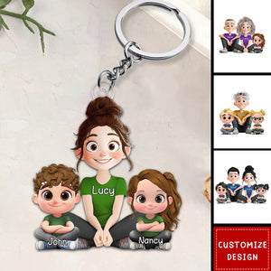 Personalized Cute Cartoon Family Keychain - Gift For Your Family