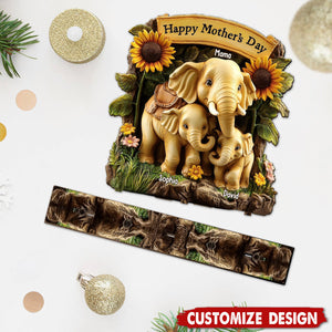 Personalized Elephant Mother 1 Layered Big Freestanding - Happy Mother's Day Gift