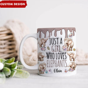 Just A Girl Who Loves Elephants - Personalized Mug