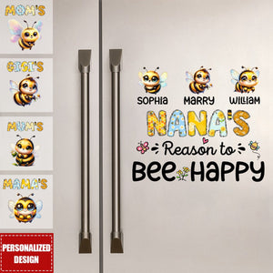 Gift For Nana's Reason To Bee Happy Shirt-Personalized Decal/Sticker-Gift For Grandma/Mom