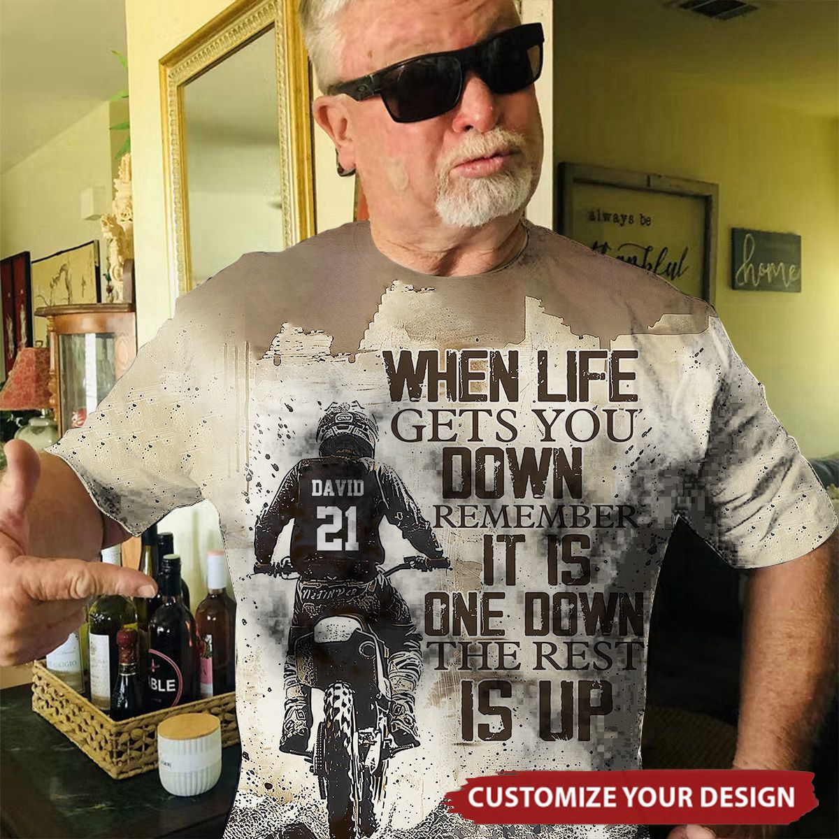 When Life Gets You Down Remember-Personalized Dirt Bike Shirt-Gift For Motocross Lovers