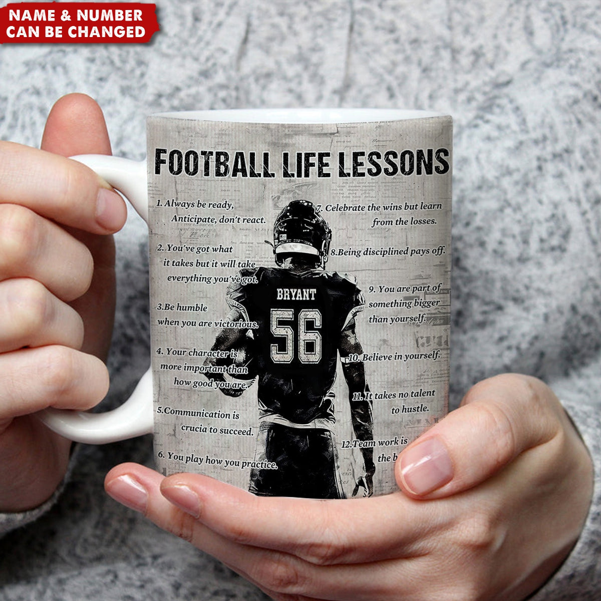 Personalized American Football Life Lessons Mug - Great Gift For American Football Lovers