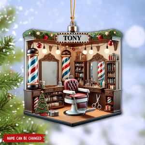 Personalized Barber Shop Christmas Ornament - 2024 New Release