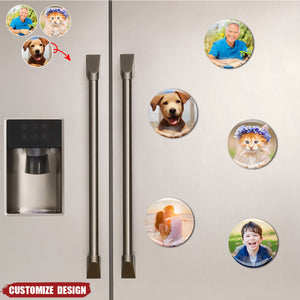 Personalized photo fridge magnet