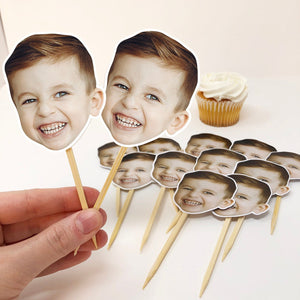 Personalized Face Cupcake Toppers - Party Cupcake Toppers